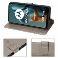 Hülle für Motorola Moto G05 / Moto E15 Handyhülle mit [Standfunktion][Kartenfächern] in Grau