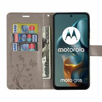Hülle für Motorola Moto G05 / Moto E15 Handyhülle mit [Standfunktion][Kartenfächern] in Grau