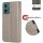 Hülle für Motorola Moto G05 / Moto E15 Handyhülle mit [Standfunktion][Kartenfächern] in Grau