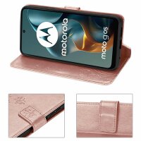 Hülle für Motorola Moto G05 / Moto E15 Handyhülle mit [Standfunktion][Kartenfächern] in Rosegold