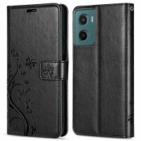 Hülle für Motorola Moto G05 / Moto E15 Handyhülle mit [Standfunktion][Kartenfächern] in Schwarz