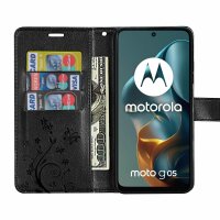 Hülle für Motorola Moto G05 / Moto E15 Handyhülle mit [Standfunktion][Kartenfächern] in Schwarz