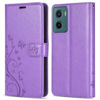 Hülle für Motorola Moto G05 / Moto E15 Handyhülle mit [Standfunktion][Kartenfächern] in Lila