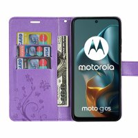 Hülle für Motorola Moto G05 / Moto E15 Handyhülle mit [Standfunktion][Kartenfächern] in Lila