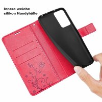 Hülle für Motorola Moto G05 / Moto E15 Handyhülle mit [Standfunktion][Kartenfächern] in Rot