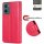 Hülle für Motorola Moto G05 / Moto E15 Handyhülle mit [Standfunktion][Kartenfächern] in Rot
