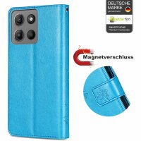 Hülle für Motorola Moto G15 / G15 Power Handyhülle mit [Standfunktion][Kartenfächern] in Blau