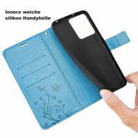 Hülle für Motorola Moto G15 / G15 Power Handyhülle mit [Standfunktion][Kartenfächern] in Blau