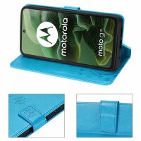 Hülle für Motorola Moto G35 Handyhülle mit [Standfunktion][Kartenfächern] in Blau