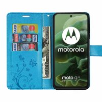 Hülle für Motorola Moto G35 Handyhülle mit [Standfunktion][Kartenfächern] in Blau