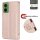 Hülle für Motorola Moto G35 Handyhülle mit [Standfunktion][Kartenfächern] in Rosegold