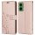 Hülle für Motorola Moto G35 Handyhülle mit [Standfunktion][Kartenfächern] in Rosegold