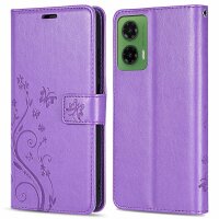 Hülle für Motorola Moto G35 Handyhülle mit [Standfunktion][Kartenfächern] in Lila
