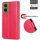 Hülle für Motorola Moto G35 Handyhülle mit [Standfunktion][Kartenfächern] in Rot