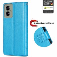Hülle für Motorola Moto G55 Handyhülle mit [Standfunktion][Kartenfächern] in Blau