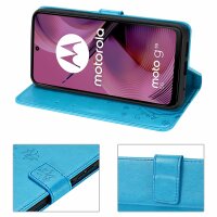 Hülle für Motorola Moto G55 Handyhülle mit [Standfunktion][Kartenfächern] in Blau