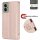 Hülle für Motorola Moto G55 Handyhülle mit [Standfunktion][Kartenfächern] in Rosegold