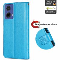 Hülle für Motorola Moto G85 Handyhülle mit [Standfunktion][Kartenfächern] in Blau