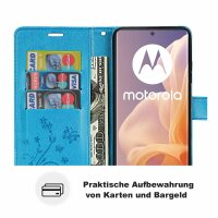 Hülle für Motorola Moto G85 Handyhülle mit [Standfunktion][Kartenfächern] in Blau