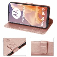 Hülle für Motorola Moto G85 Handyhülle mit [Standfunktion][Kartenfächern] in Rosegold