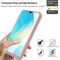 360° Hülle für Samsung Galaxy A16 / A17, 360 Grad Handyhülle mit Integriertem Displayschutz in Rosa