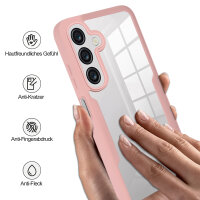 360° Hülle für Samsung Galaxy A16 / A17, 360 Grad Handyhülle mit Integriertem Displayschutz in Rosa