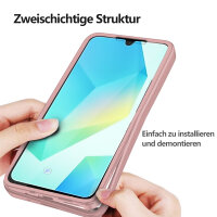 360° Hülle für Samsung Galaxy A16 / A17, 360 Grad Handyhülle mit Integriertem Displayschutz in Rosa