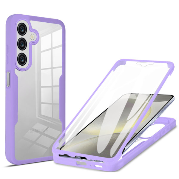 360° Hülle für Samsung Galaxy A16 / A17, 360 Grad Handyhülle mit Integriertem Displayschutz in Lila