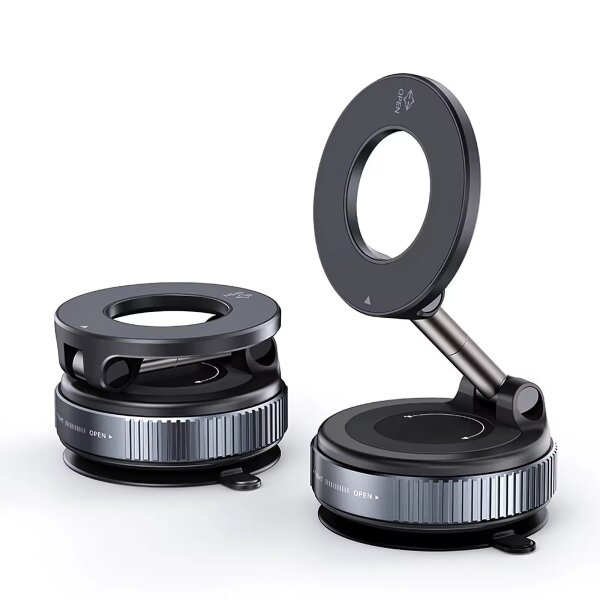 Handyhalterung Auto Magnet für Magnetische Autohalterung, Vakuum Saugnapf Handy Halterung Auto in Schwarz