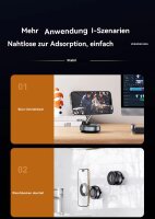 Handyhalterung Auto Magnet für Magnetische Autohalterung, Vakuum Saugnapf Handy Halterung Auto in Schwarz