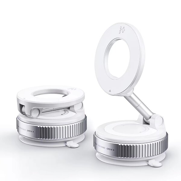 Handyhalterung Auto Magnet für Magnetische Autohalterung, Vakuum Saugnapf Handy Halterung Auto in Weiss