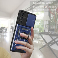 Outdoor Panzer Hülle für Samsung Galaxy A17 mit Kameraschutz Ringhalter Bumper in Blau