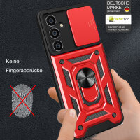 Outdoor Panzer Hülle für Samsung Galaxy A17 mit Kameraschutz Ringhalter Bumper in Rot