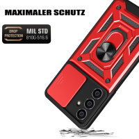 Outdoor Panzer Hülle für Samsung Galaxy A17 mit Kameraschutz Ringhalter Bumper in Rot