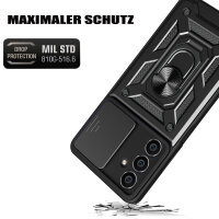 Outdoor Panzer Hülle für Samsung Galaxy A17 mit Kameraschutz Ringhalter Bumper in Schwarz