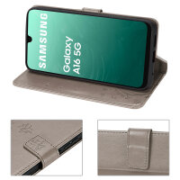 Handy Tasche für Samsung Galaxy A17 5G Hülle Handyhülle Klapphülle Wallet Case in Grau