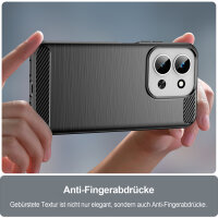 Hülle für Xiaomi Redmi 15C (173cm) Carbon Backcover Handyhülle Outdoor Stoßfeste Handy Tasche Schwarz