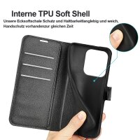 Hülle für Xiaomi Redmi 15C Handyhülle Handy Tasche Klapphülle Flipcase Wallet Case Etui Schwarz