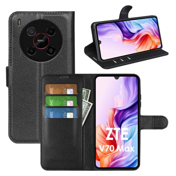 Handy Tasche für ZTE Blade V70 Max Handyhülle Flip Cover Wallet Case Hülle Etui Schwarz