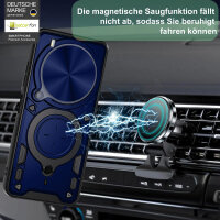 Outdoor Panzer Hülle für ZTE Blade V70 Max Handyhülle mit Slide Kameraschutz Ringhalter Bumper in Blau