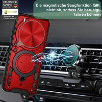 Outdoor Panzer Hülle für ZTE Blade V70 Max Handyhülle mit Slide Kameraschutz Ringhalter Bumper in Rot