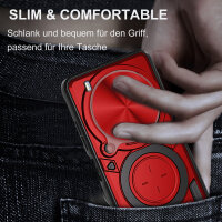 Outdoor Panzer Hülle für ZTE Blade V70 Max Handyhülle mit Slide Kameraschutz Ringhalter Bumper in Rot