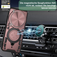 Outdoor Panzer Hülle für ZTE Blade V70 Max Handyhülle mit Slide Kameraschutz Ringhalter Bumper in Rosegold