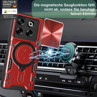 Outdoor Panzer Hülle für ZTE Blade V70 Handyhülle mit Slide Kameraschutz Ringhalter Bumper in Rot
