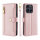 Handykette für Motorola Moto G56 Hülle mit Band Handyhülle Kartenfächer Leder Umhängetasch in Rosa