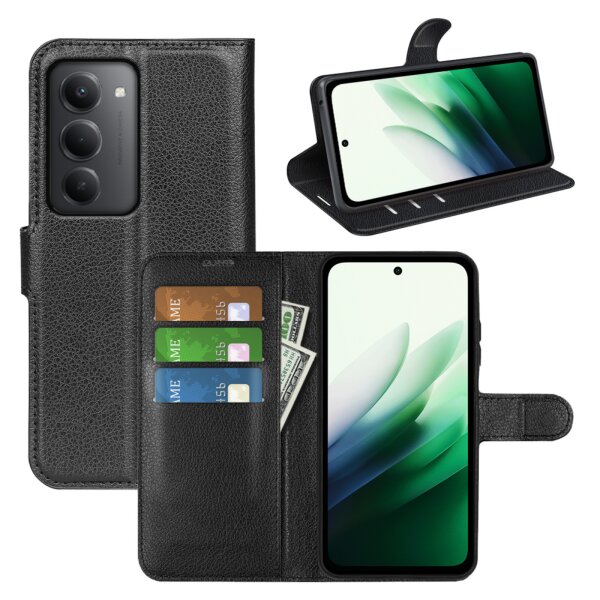 Hülle für Xiaomi Redmi 15 Handyhülle Handy Tasche Klapphülle Flipcase Wallet Case Etui Schwarz