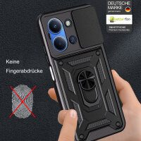 Outdoor Panzer Hülle für Xiaomi Redmi 15C (173cm) Handyhülle Kameraschutz Ringhalter in Schwarz