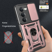 Outdoor Panzer Hülle für Xiaomi Redmi 15 4G / 5G Handyhülle Kameraschutz Ringhalter in Rosegold