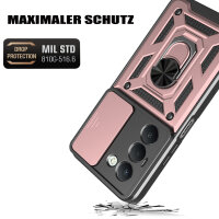 Outdoor Panzer Hülle für Xiaomi Redmi 15 4G / 5G Handyhülle Kameraschutz Ringhalter in Rosegold