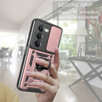 Outdoor Panzer Hülle für Xiaomi Redmi 15 4G / 5G Handyhülle Kameraschutz Ringhalter in Rosegold